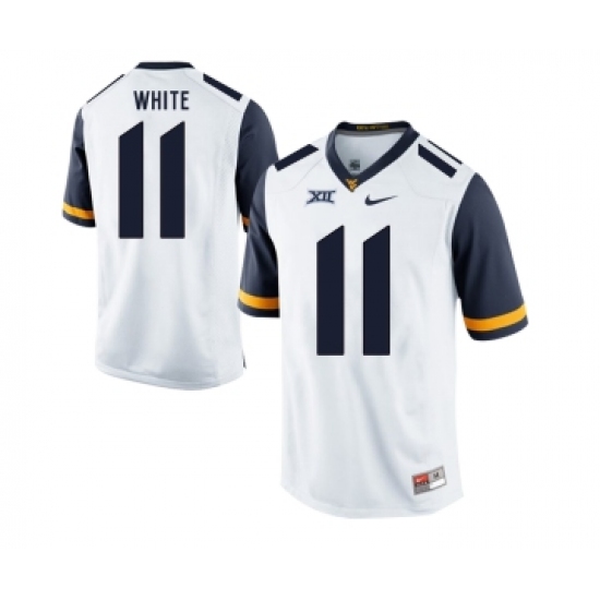 West Virginia Mountaineers 11 Kevin White White College Football Jersey - Ujersey