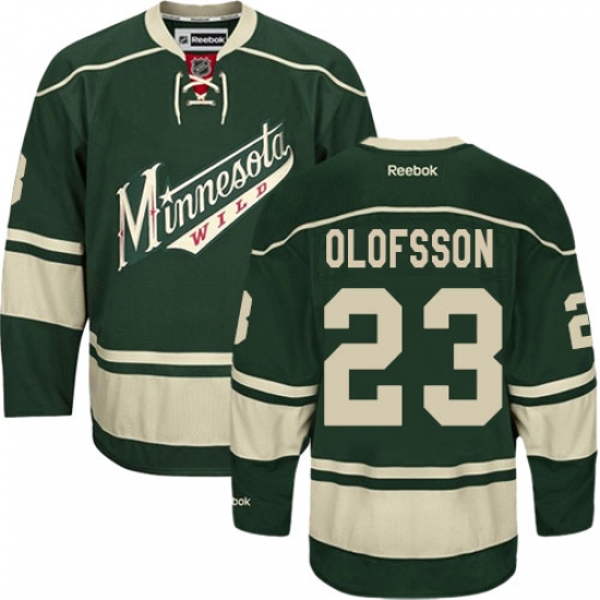 Men's Reebok Minnesota Wild #23 Gustav Olofsson Premier Green Third NHL Jersey - Ujersey