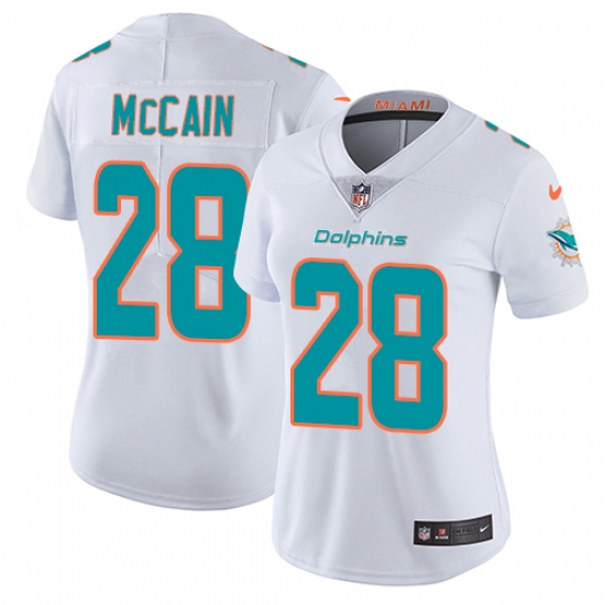 Women's Nike Miami Dolphins #28 Bobby McCain White Vapor Untouchable Limited Player NFL Jersey - Ujersey