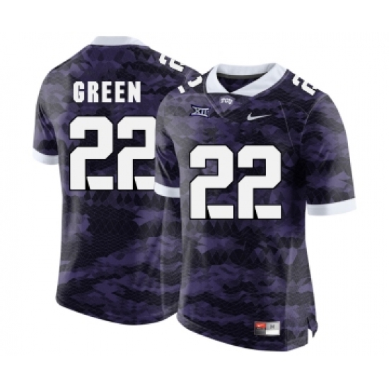 TCU Horned Frogs 22 Aaron Green Purple College Football Limited Jersey - Ujersey