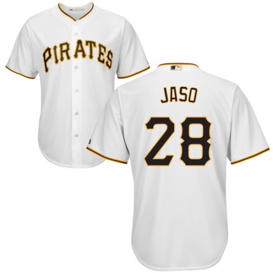 Men's Majestic Pittsburgh Pirates #28 John Jaso Replica White Home Cool Base MLB Jersey - Ujersey