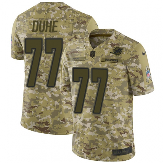 Men's Nike Miami Dolphins #77 Adam Joseph Duhe Limited Camo 2018 Salute to Service NFL Jersey - Ujersey