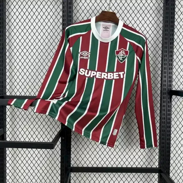 Fluminense FC Soccer Jersey Home Long Sleeve Custom Shirt 2025-26 - Ujersey