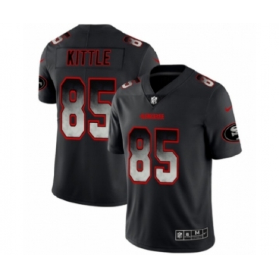 Men's San Francisco 49ers #85 George Kittle Black Smoke Fashion Limited Football Jersey - Ujersey