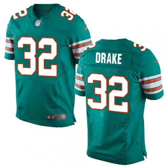 Men's Nike Miami Dolphins #32 Kenyan Drake Elite Aqua Green Alternate NFL Jersey - Ujersey