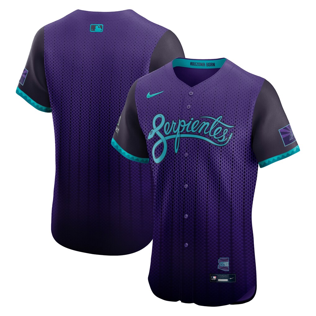 Men's Arizona Diamondbacks Nike Purple 2025 City Connect Elite Jersey With Sponsor Patch - Ujersey