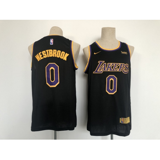 Men's Los Angeles Lakers #0 Russell Westbrook Fanatics Branded Black 2020-21 Fast Break Player Jersey - Ujersey