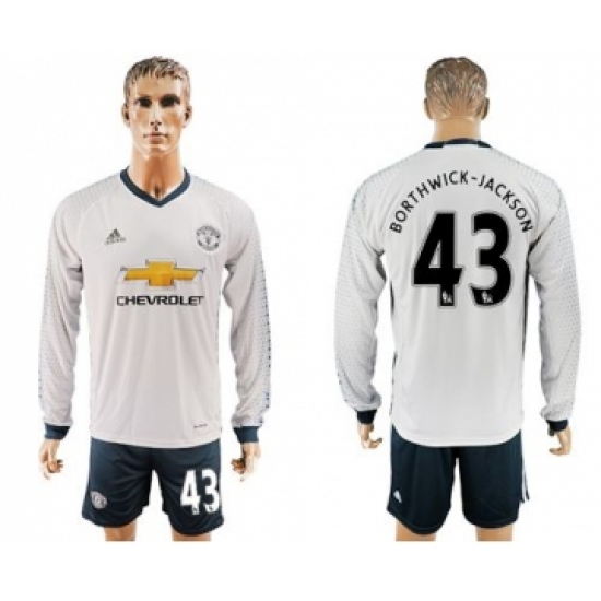 Manchester United #43 Borthwick-Jackson Sec Away Long Sleeves Soccer Club Jersey