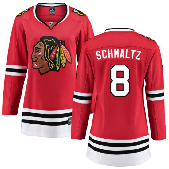 Women's Chicago Blackhawks #8 Nick Schmaltz Fanatics Branded Red Home Breakaway NHL Jersey - Ujersey