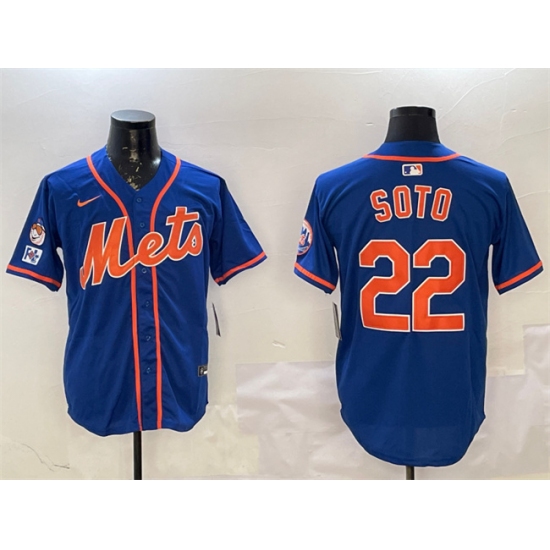 Men's New York Mets #22 Juan Soto Royal 2025 Spring Training Alternate Limited Stitched Baseball Jersey