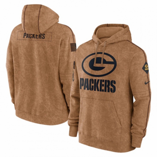Men's Green Bay Packers Nike Brown 2023 Salute To Service Club Pullover Hoodie - Ujersey