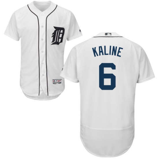 Men's Majestic Detroit Tigers #6 Al Kaline White Home Flex Base Authentic Collection MLB Jersey - Ujersey