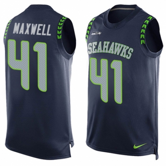 Men's Nike Seattle Seahawks #41 Byron Maxwell Limited Steel Blue Player Name & Number Tank Top NFL Jersey - Ujersey