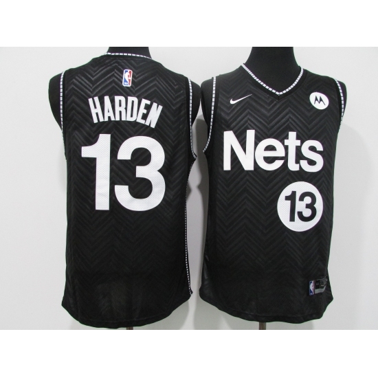Men's Nike Brooklyn Nets #13 James Harden Black Basketball Jersey - Ujersey