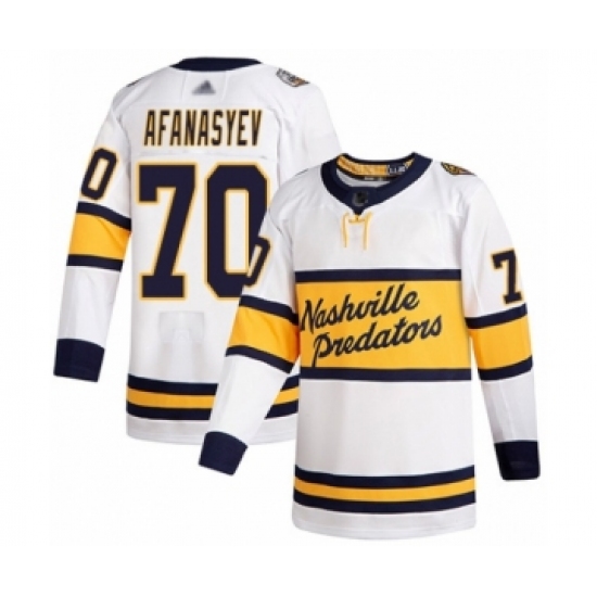Youth Nashville Predators #70 Egor Afanasyev Authentic White 2020 Winter Classic Hockey Jersey - Ujersey