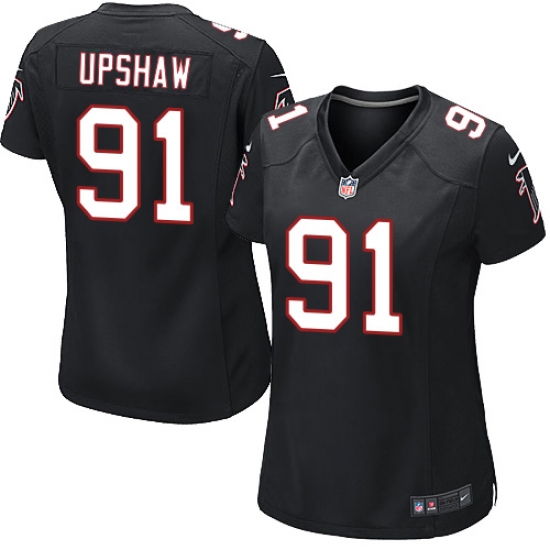 Women's Nike Atlanta Falcons #91 Courtney Upshaw Game Black Alternate NFL Jersey
