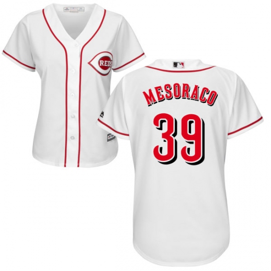 Women's Majestic Cincinnati Reds #39 Devin Mesoraco Authentic White Home Cool Base MLB Jersey - Ujersey