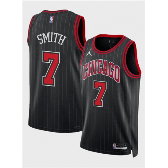 Men's Chicago Bulls #7 Jalen Smith Black 2024 Draft Statement Edition Stitched Basketball Jersey - Ujersey