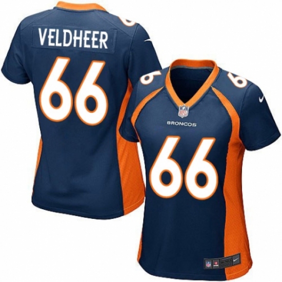 Women's Nike Denver Broncos #66 Jared Veldheer Game Navy Blue Alternate NFL Jersey - Ujersey