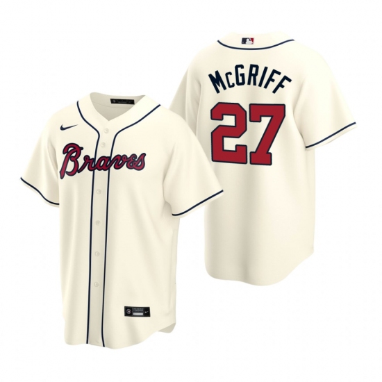 Men's Nike Atlanta Braves #27 Fred McGriff Cream Alternate Stitched Baseball Jersey - Ujersey