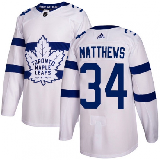 Youth Adidas Toronto Maple Leafs #34 Auston Matthews Authentic White 2018 Stadium Series NHL Jersey - Ujersey