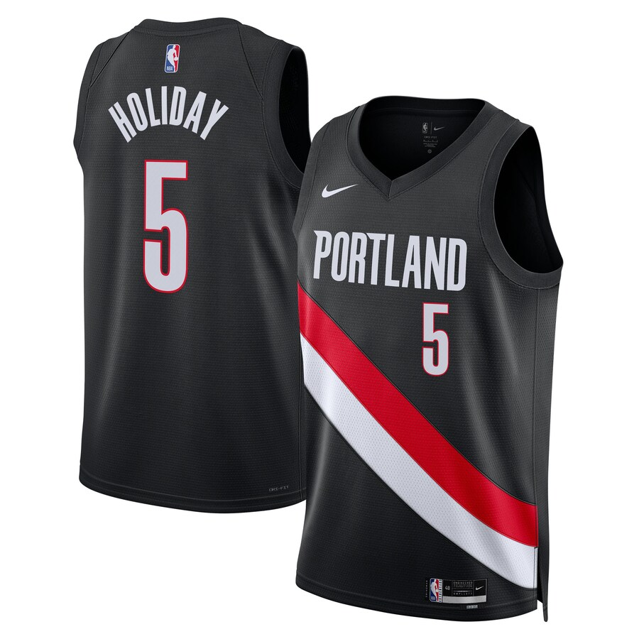 Unisex Portland Trail Blazers Jrue Holiday Nike Black Swingman Jersey - Icon Edition - Ujersey