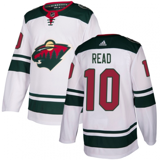 Men's Adidas Minnesota Wild #10 Matt Read Authentic White Away NHL Jersey - Ujersey