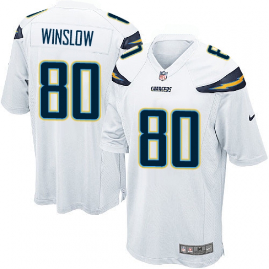 Men's Nike Los Angeles Chargers #80 Kellen Winslow Game White NFL Jersey - Ujersey