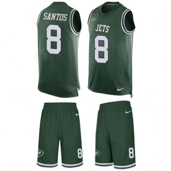 Men's Nike New York Jets #8 Cairo Santos Limited Green Tank Top Suit NFL Jersey - Ujersey