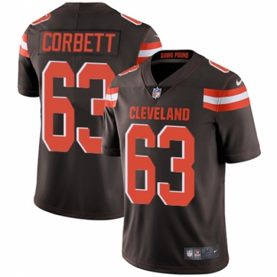 Men's Nike Cleveland Browns #63 Austin Corbett Brown Team Color Vapor Untouchable Limited Player NFL Jersey - Ujersey