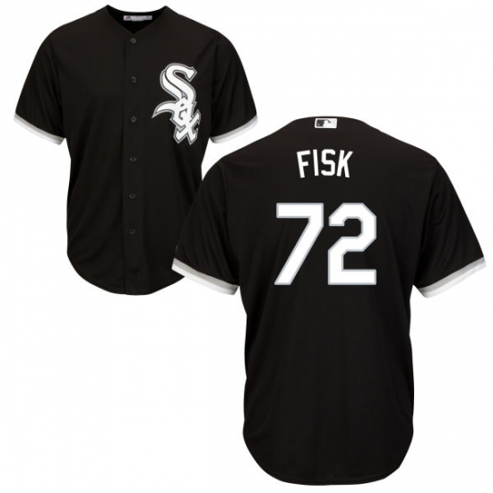 Youth Majestic Chicago White Sox #72 Carlton Fisk Authentic Black Alternate Home Cool Base MLB Jersey - Ujersey