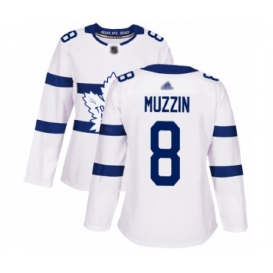 Women's Toronto Maple Leafs #8 Jake Muzzin Authentic White 2018 Stadium Series Hockey Jersey - Ujersey