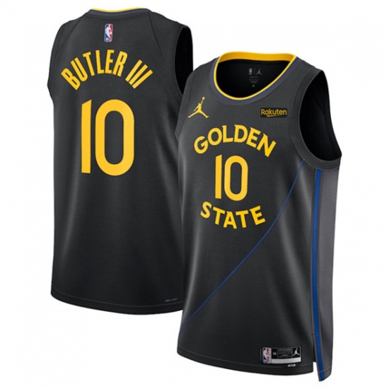 Men's Golden State Warriors #10 Jimmy Bulter III Black 2025 Statement Edition Stitched Basketball Jersey - Ujersey