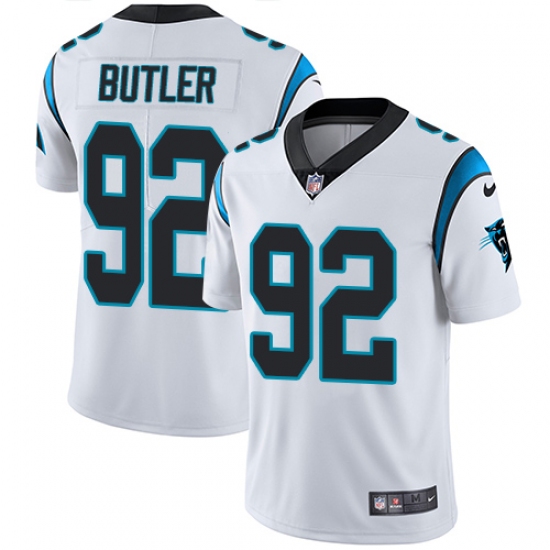 Men's Nike Carolina Panthers #92 Vernon Butler White Vapor Untouchable Limited Player NFL Jersey - Ujersey