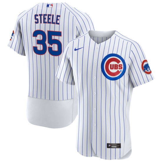 Men's Chicago Cubs #35 Justin Steele Nike White Home FlexBase Player Jersey