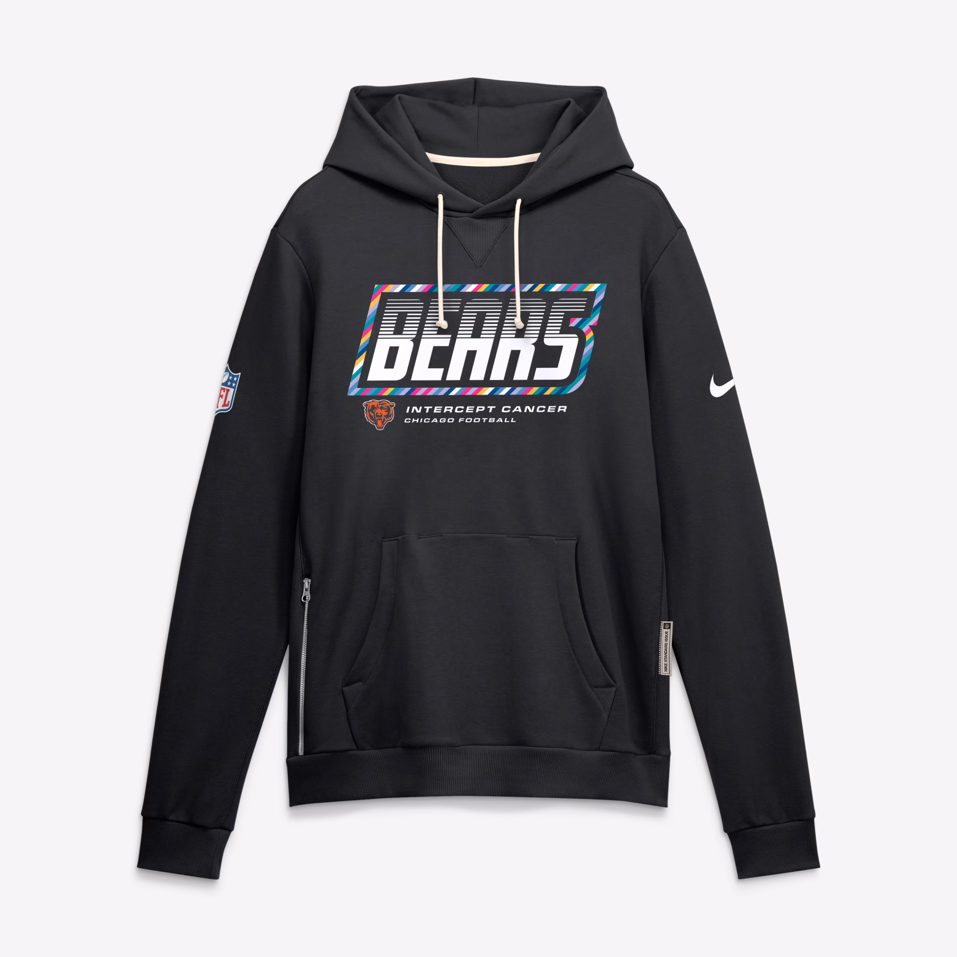 Men's Chicago Bears Nike Black 2026 NFL Crucial Catch Big & Tall Sideline Standard Issue Dri-FIT Pullover Hoodie - Ujersey
