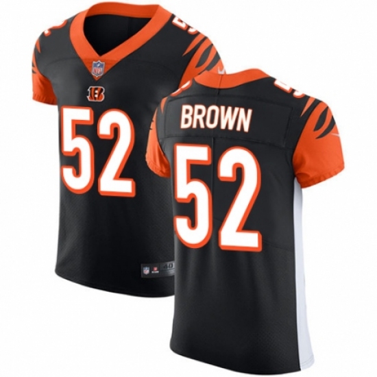 Men's Nike Cincinnati Bengals #52 Preston Brown Black Team Color Vapor Untouchable Elite Player NFL Jersey