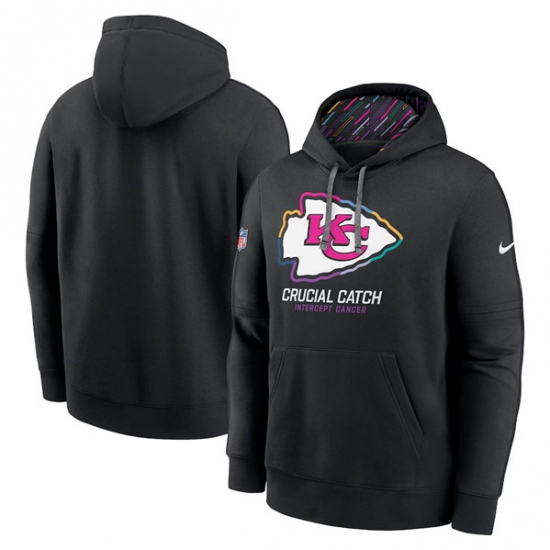 Men's Kansas City Chiefs Black 2024 Crucial Catch Club Pullover Hoodie - Ujersey