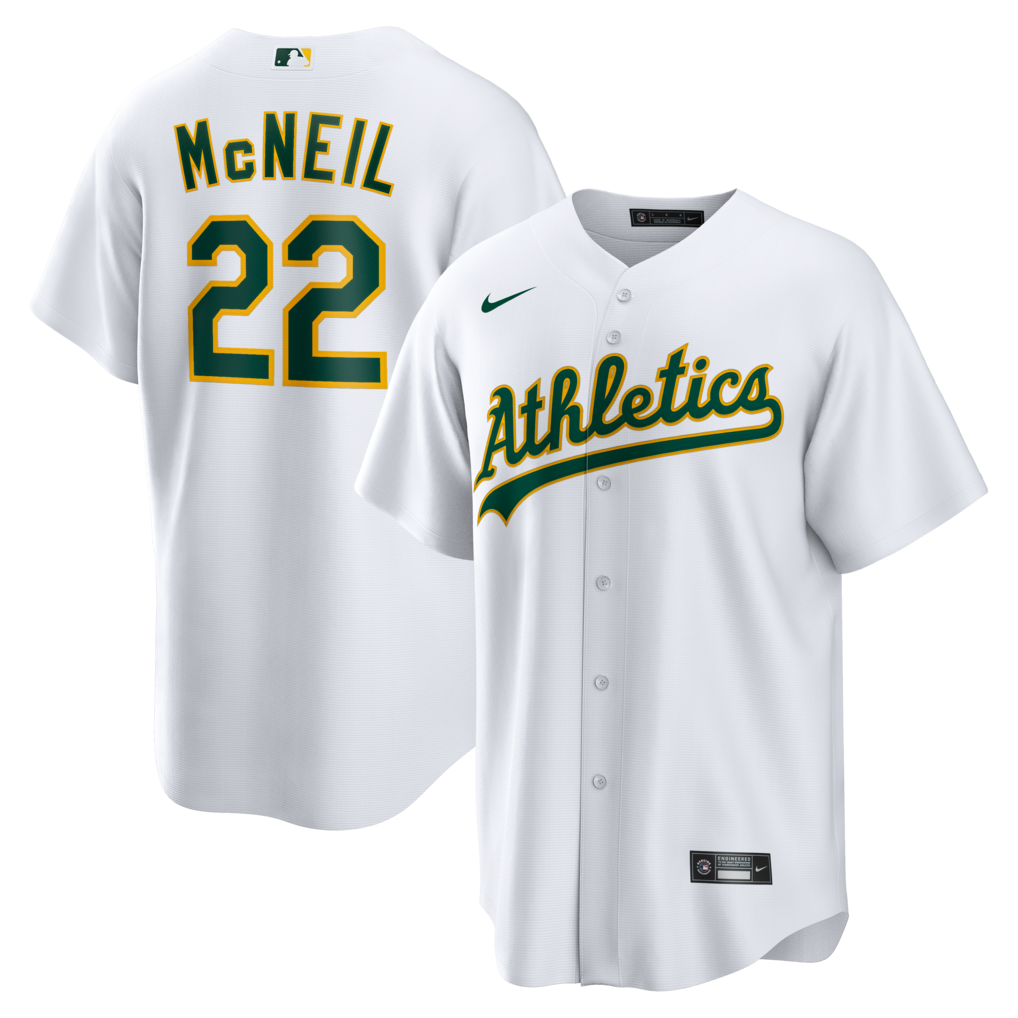 Men's Athletics Jeff McNeil Nike White Home Replica Jersey - Ujersey
