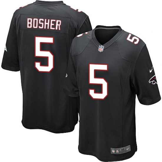 Men's Nike Atlanta Falcons #5 Matt Bosher Game Black Alternate NFL Jersey - Ujersey