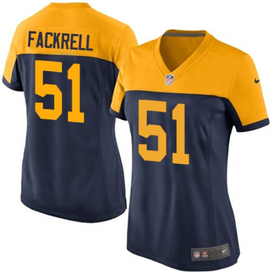 Women's Nike Green Bay Packers #51 Kyler Fackrell Elite Navy Blue Alternate NFL Jersey - Ujersey