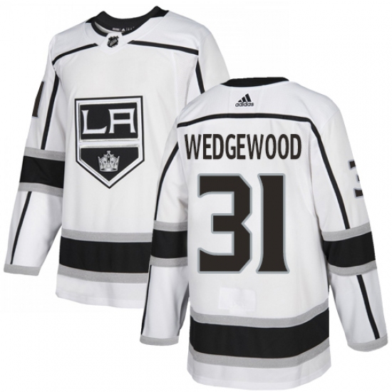 Youth Adidas Los Angeles Kings #31 Scott Wedgewood Authentic White Away NHL Jersey - Ujersey