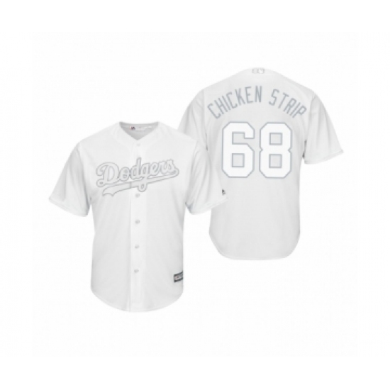 Men's Los Angeles Dodgers #68 Ross Stripling Chicken Strip White 2019 Players Weekend Replica Jersey - Ujersey