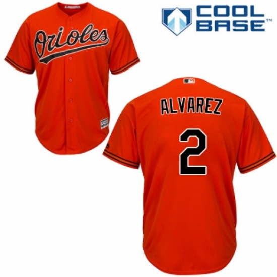 Youth Majestic Baltimore Orioles #2 Pedro Alvarez Authentic Orange Alternate Cool Base MLB Jersey - Ujersey