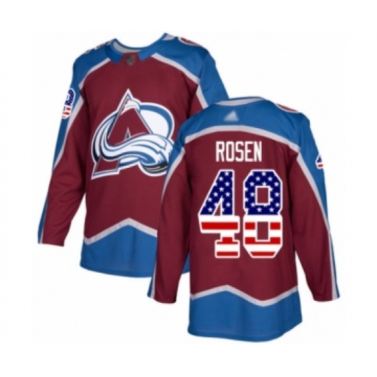 Youth Colorado Avalanche #48 Calle Rosen Authentic Burgundy Red USA Flag Fashion Hockey Jersey - Ujersey