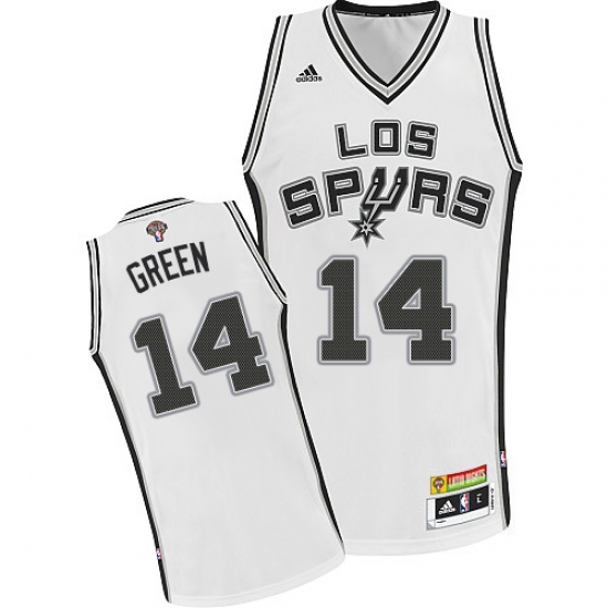 Men's Adidas San Antonio Spurs #14 Danny Green Authentic White Latin Nights NBA Jersey - Ujersey
