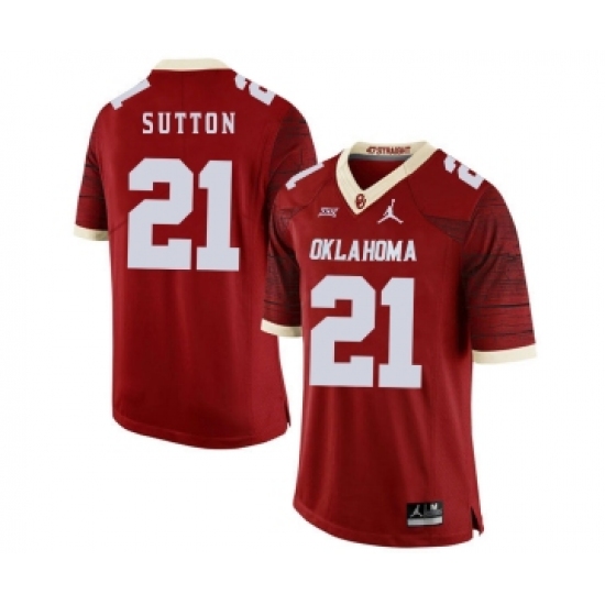 Oklahoma Sooners 21 Marcelias Sutton Red 47 Game Winning Streak College Football Jersey - Ujersey