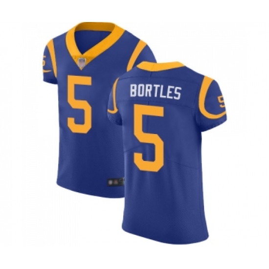 Men's Los Angeles Rams #5 Blake Bortles Royal Blue Alternate Vapor Untouchable Elite Player Football Jersey - Ujersey
