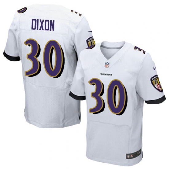 Men's Nike Baltimore Ravens #30 Kenneth Dixon Elite White NFL Jersey - Ujersey