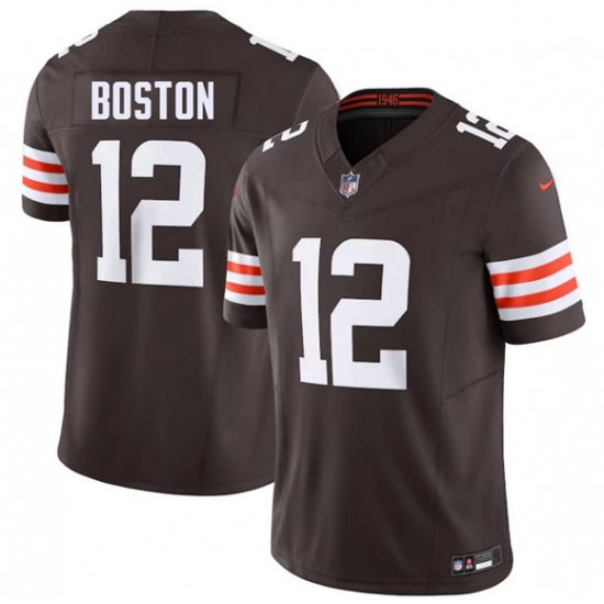 Men's Cleveland Browns #12 Denzel Boston Brown 2026 Draft F.U.S.E. Vapor Limited Football Stitched Jersey - Ujersey